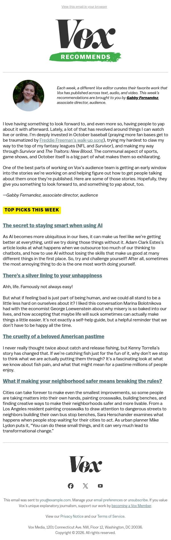 There’s a silver lining to your unhappiness email from Vox screenshot