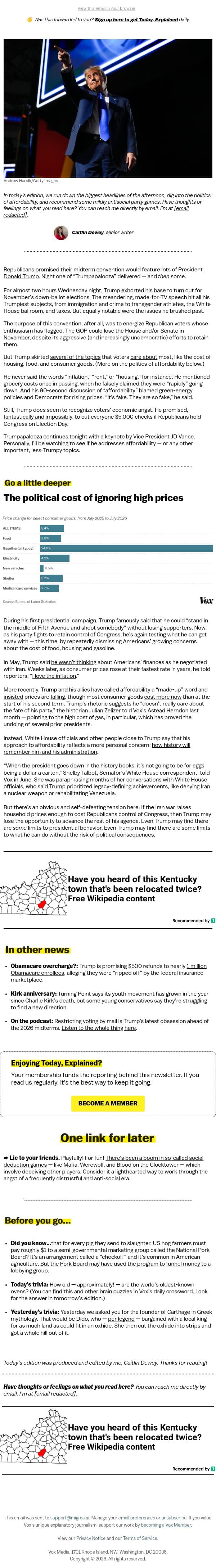 The problem Trump can't afford email from Vox screenshot