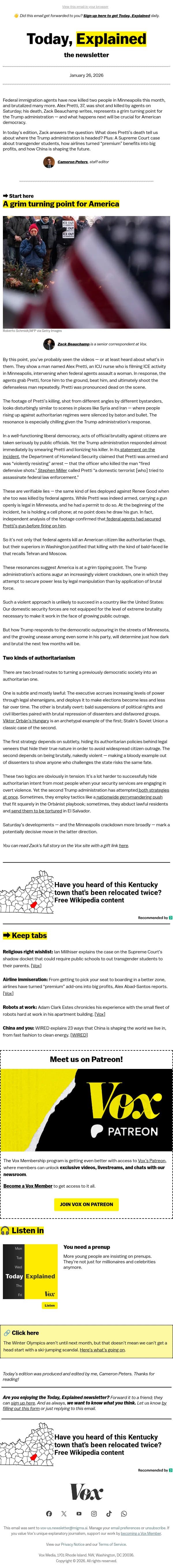 A grim turning point for America email from Vox screenshot