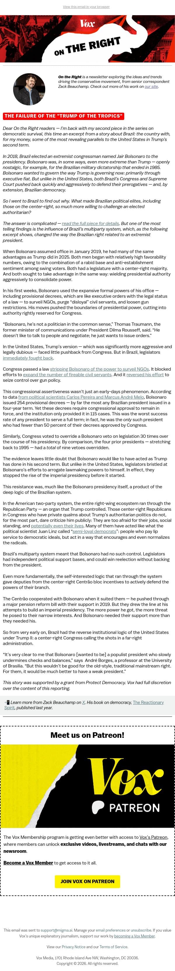 How they beat their Trump email from Vox screenshot