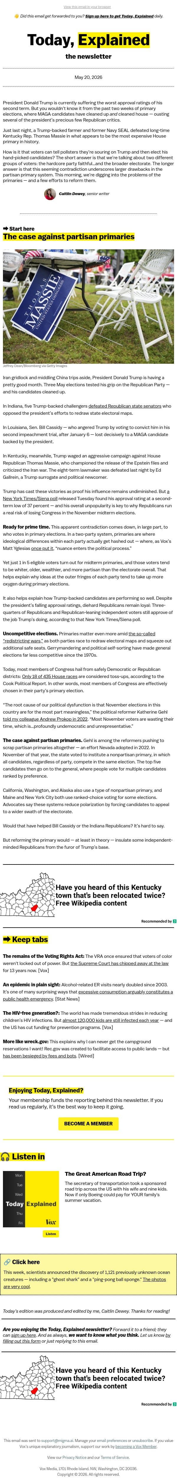 The problem with partisan primaries email from Vox screenshot