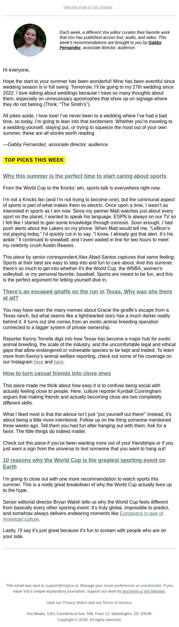 Why it's the perfect time to start caring about sports email from Vox screenshot