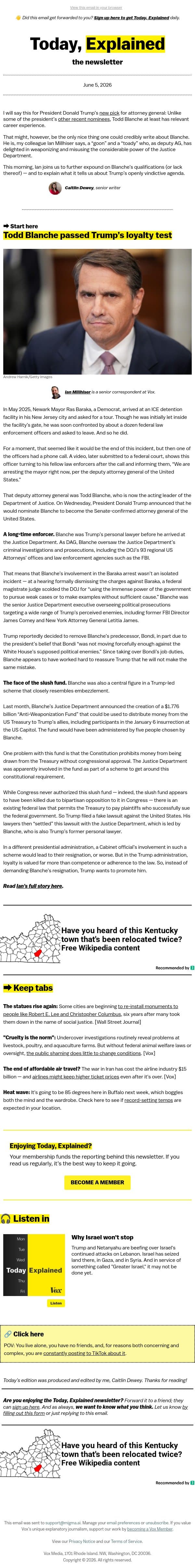 What it takes to be Trump’s attorney general email from Vox screenshot