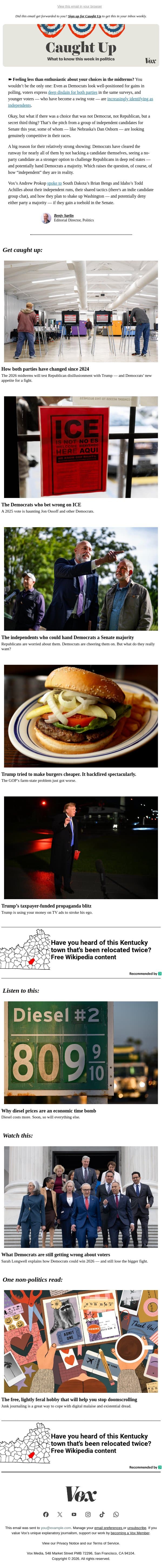 Independents' Day email from Vox screenshot
