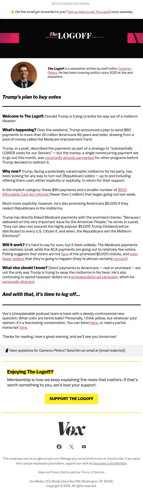 Trump's plan to buy votes email from Vox screenshot