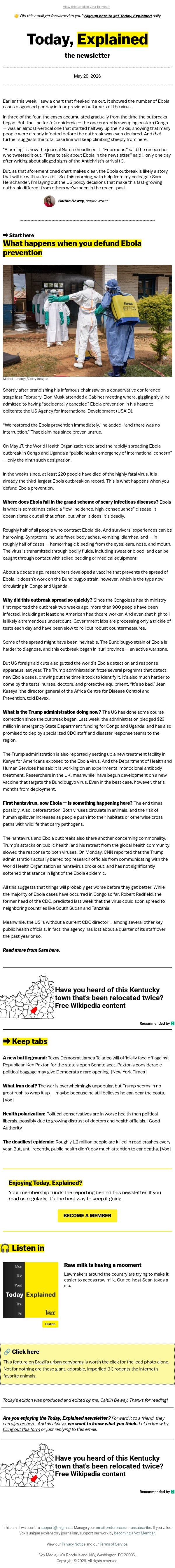 This Ebola outbreak already ranks among the worst email from Vox screenshot