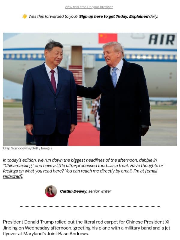 Why Americans are warming to China email from Vox