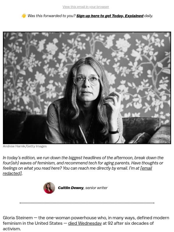 The face of American feminism email from Vox