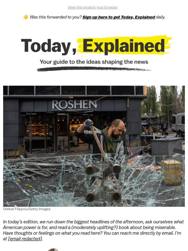Is the US abandoning Ukraine? email from Vox
