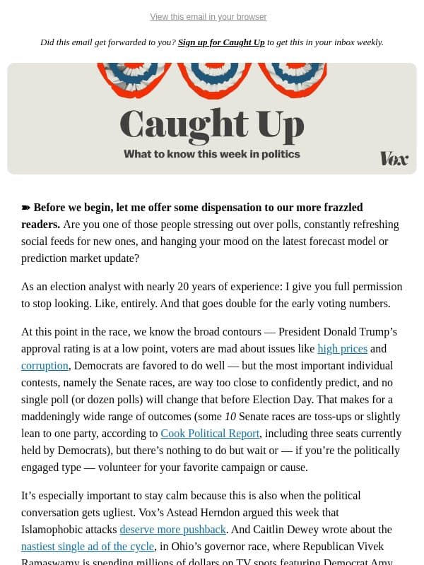 Midterm therapy email from Vox