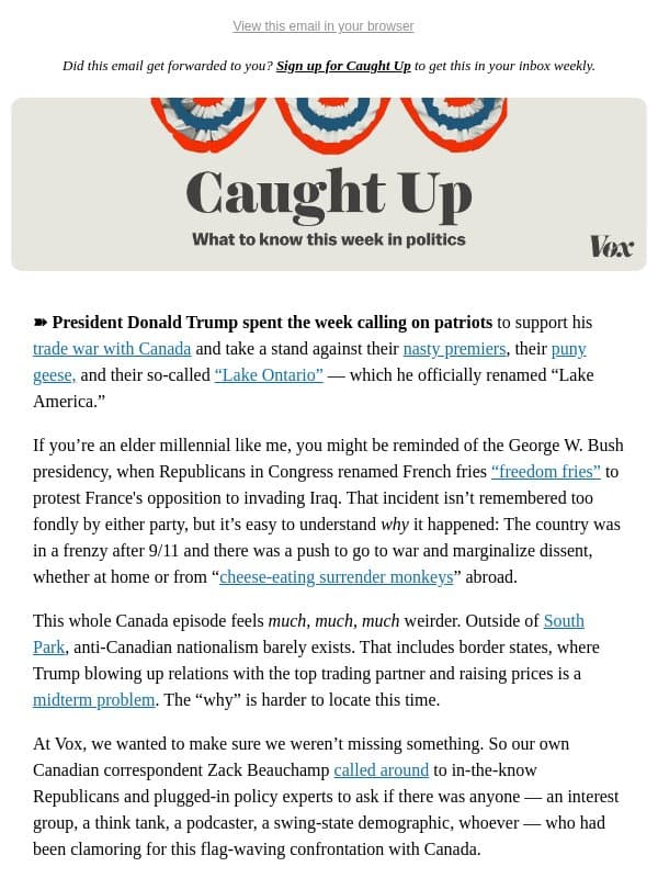 But why Canada? email from Vox
