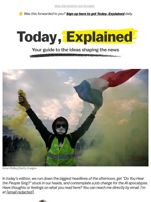 France’s youth revolt email from Vox