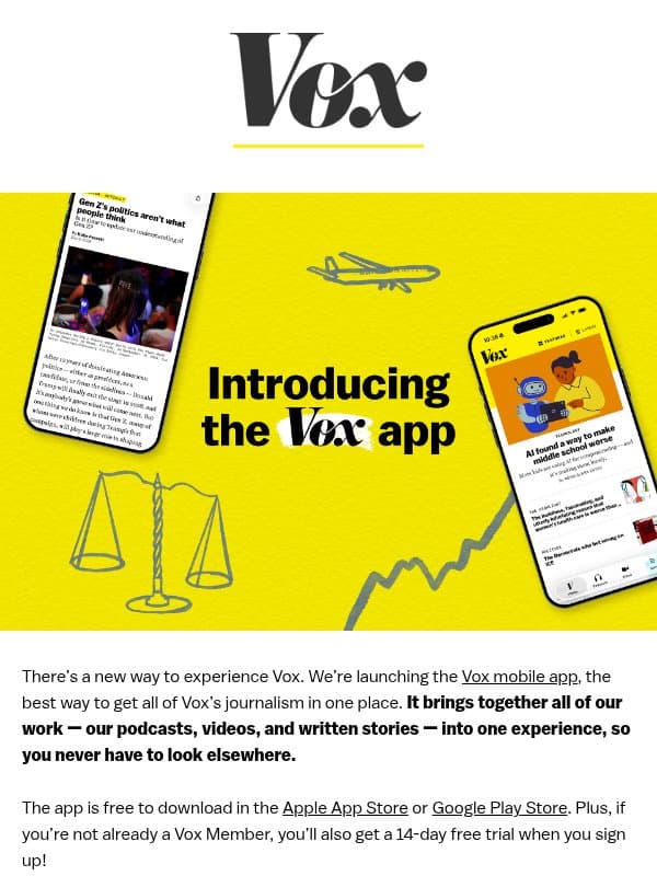 Download the new Vox app! email from Vox