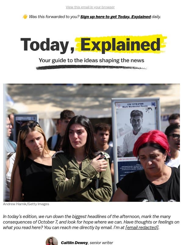 How October 7 changed everything email from Vox