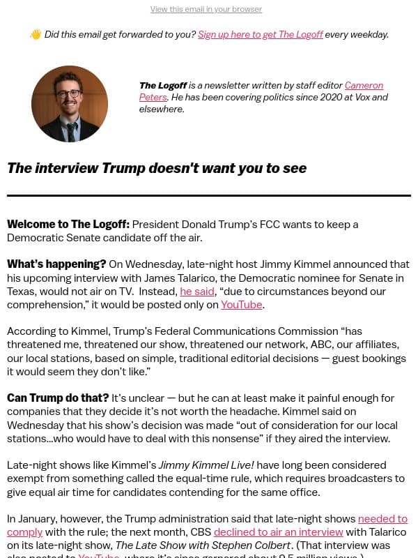 The interview Trump doesn't want you to see email from Vox