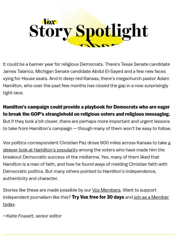 How a megachurch pastor helped Kansas Democrats email from Vox