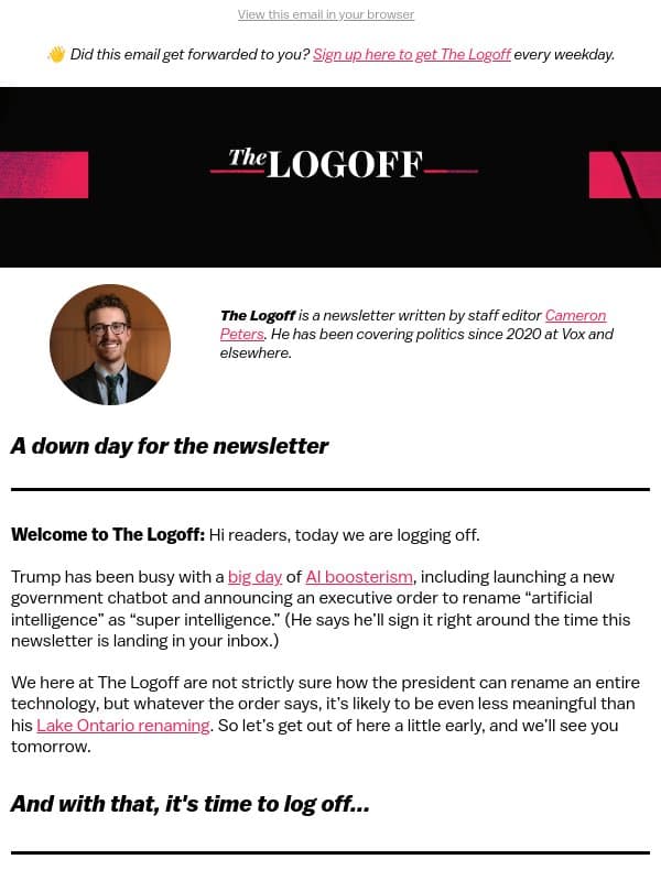 Log off with a defense of human-made art email from Vox