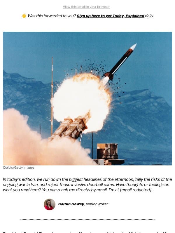 Can we afford Iran? email from Vox