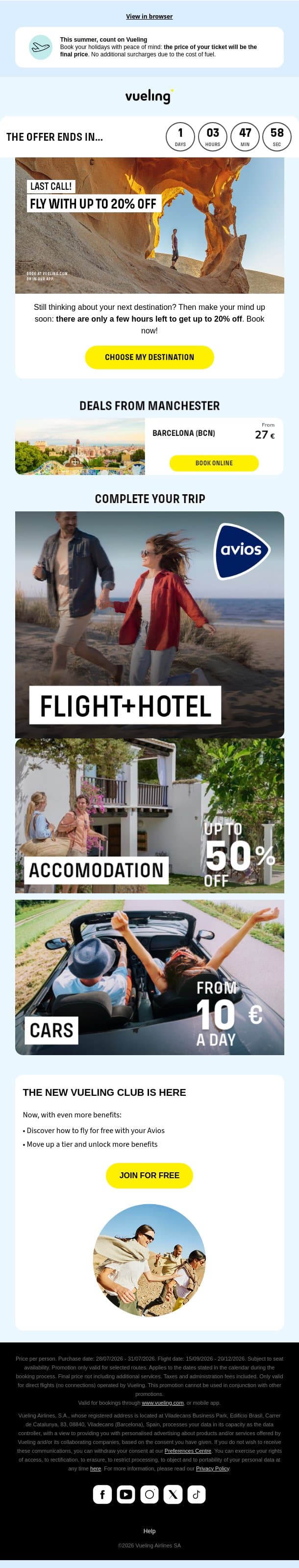 What destination are you craving? ✈️ email from Vueling screenshot