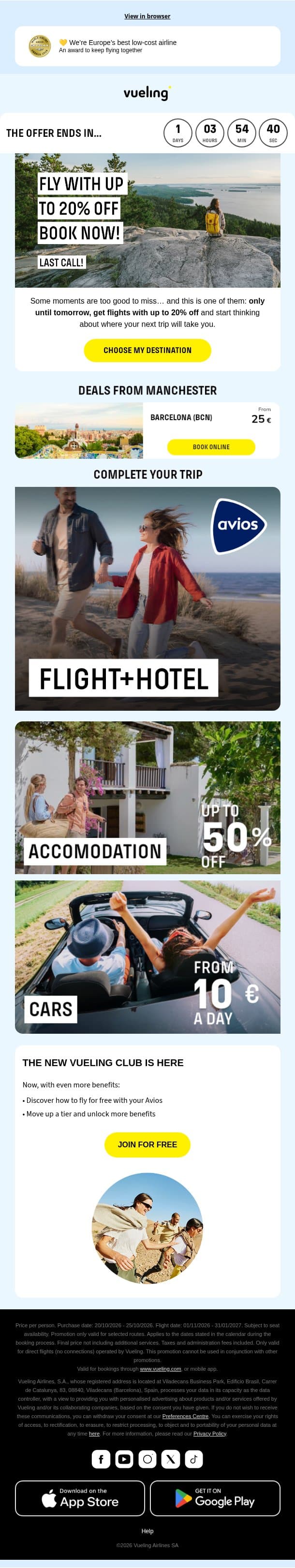 ✊ Your moment has an expiry date 👀 email from Vueling screenshot