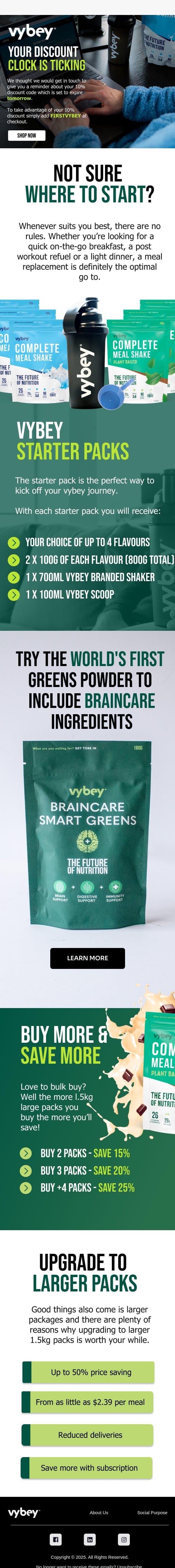 Your discount clock is ticking! email from vybey screenshot