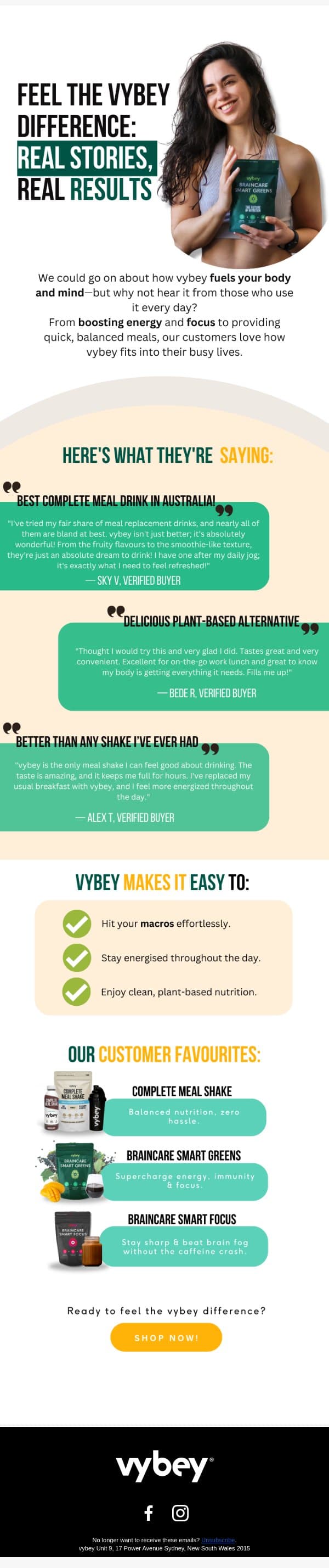 Real Stories, Real Results — See Why Everyone Loves vybey! email from vybey screenshot