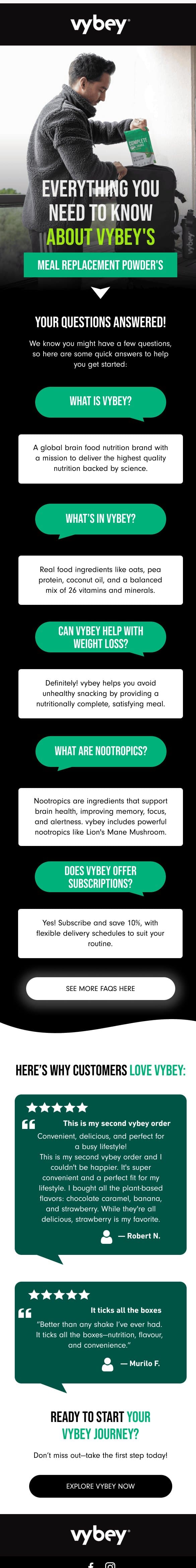 Your Questions Answered email from vybey screenshot