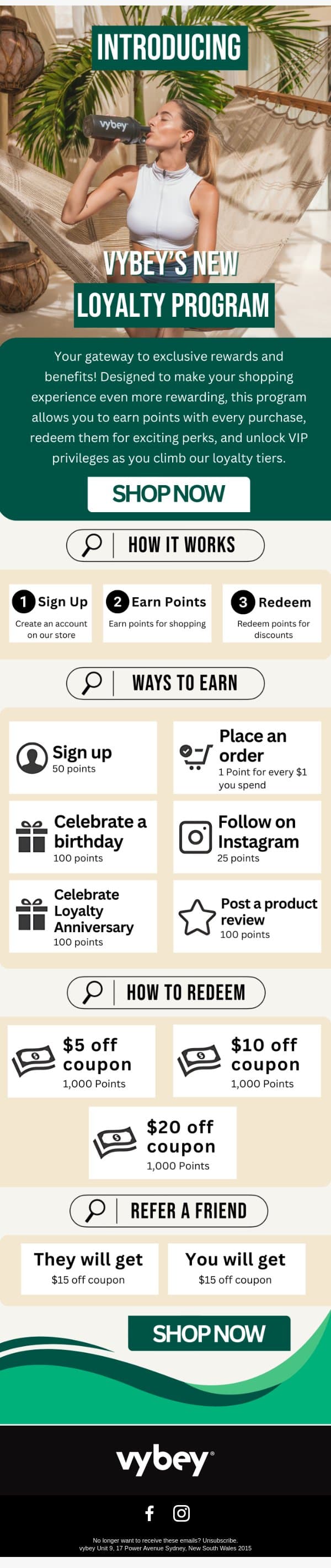 ✨ Loyalty Has Its Rewards! Introducing the vybey Loyalty Programme – Earn Rewards Today! ✨ email from vybey screenshot