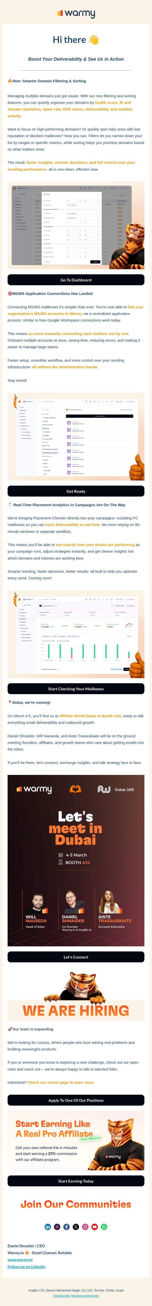 New Tools, Real-Time Insights & Where to Meet Us This March email from Warmy screenshot