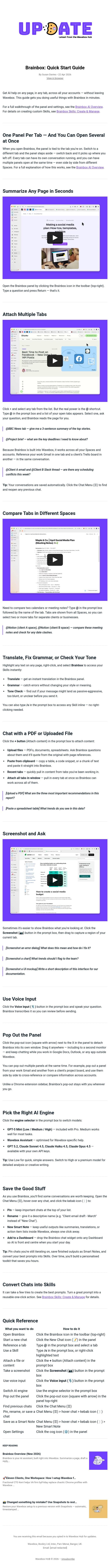 Brainbox: Quick Start Guide email from Wavebox screenshot
