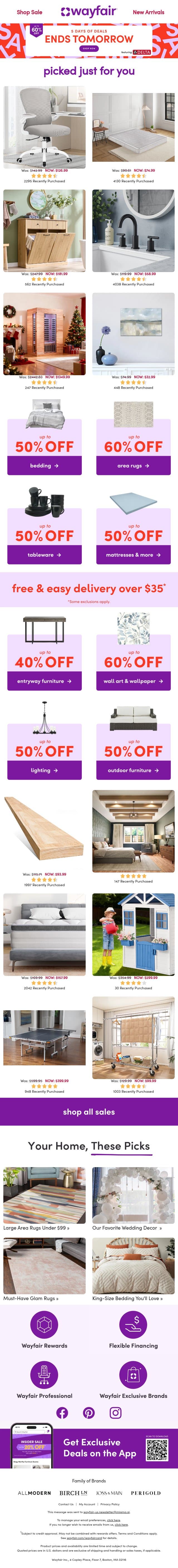 OFFICE CHAIRS ⌛ 🔔 Deals this good won’t last long email from Wayfair screenshot