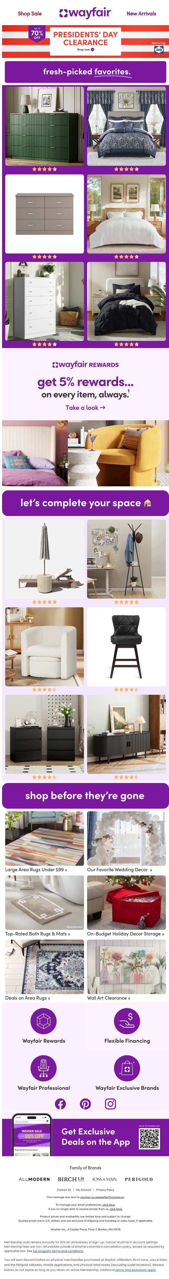 FOUND: Dressers & Chests email from Wayfair screenshot