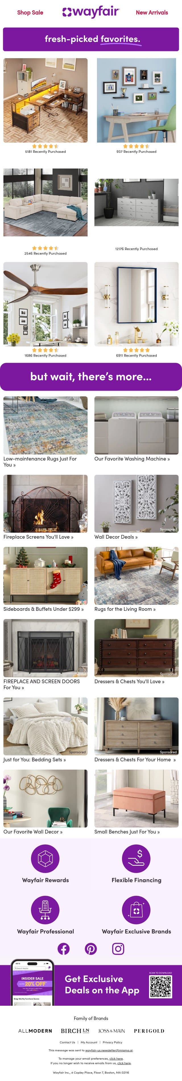 sholpan desk email from Wayfair screenshot