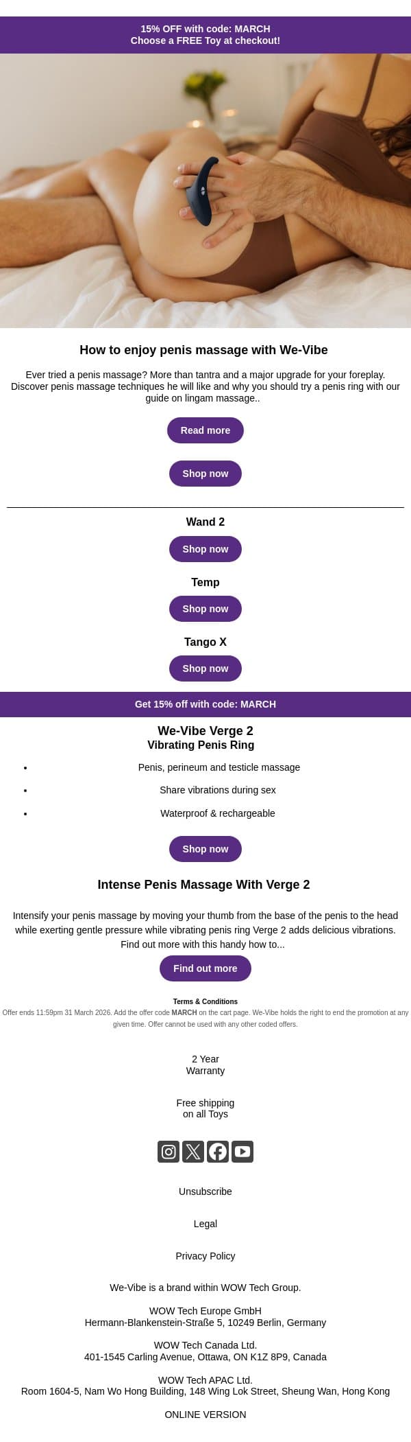 All hands on d*ck...🍆🫡 email from We-Vibe screenshot