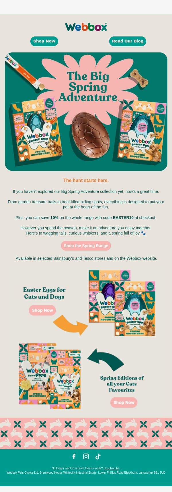SPRING. Sniff. Sale. email from Webbox screenshot