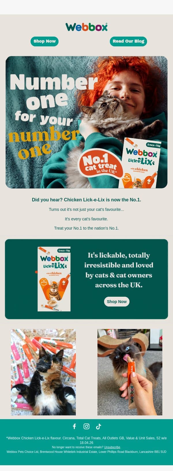 Every cat's favourite. It's official 🐾 email from Webbox screenshot