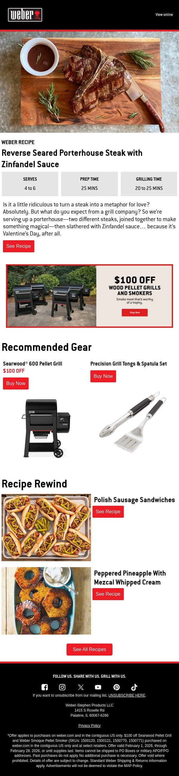 Yes, We Made Steak Romantic email from Weber screenshot