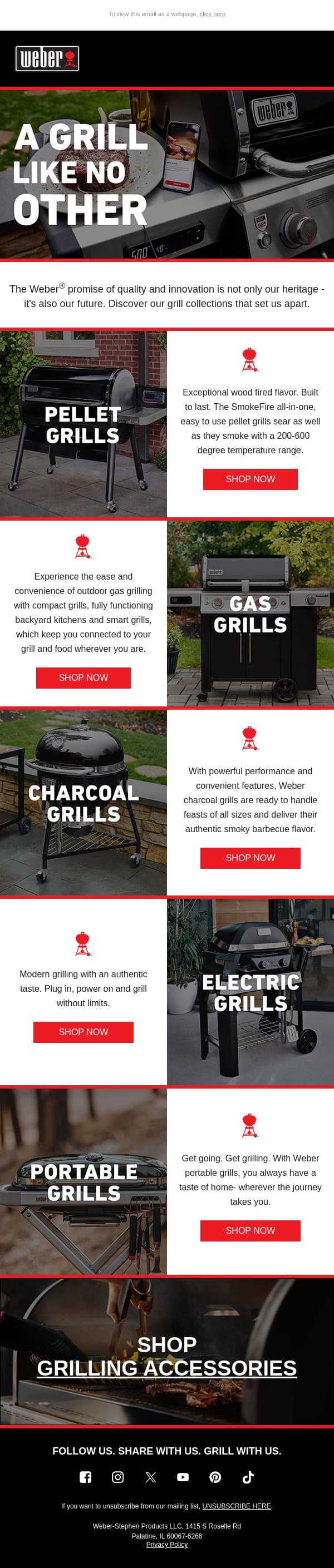 Discover the Weber difference. email from Weber screenshot