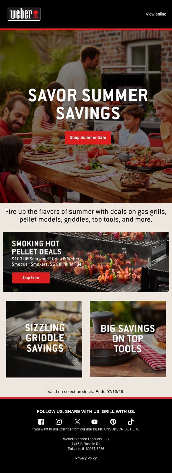 Summer Deals End in 2 Days! email from Weber screenshot
