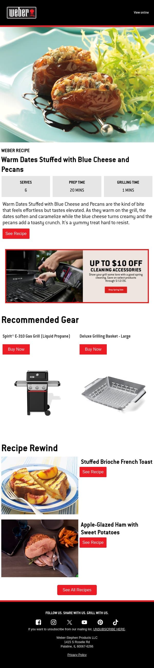 Not Your Average Grill Starter email from Weber screenshot