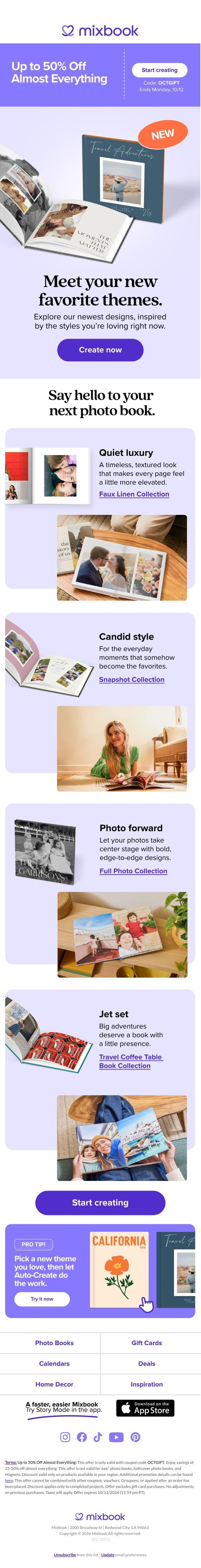 New themes just dropped. email from WedPics screenshot