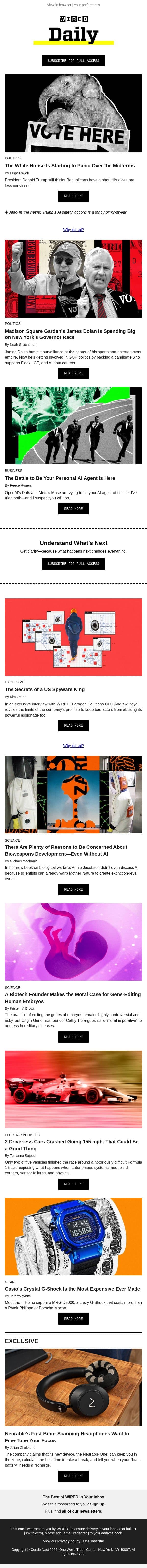 The White House is starting to panic over the midterms email from Wired screenshot