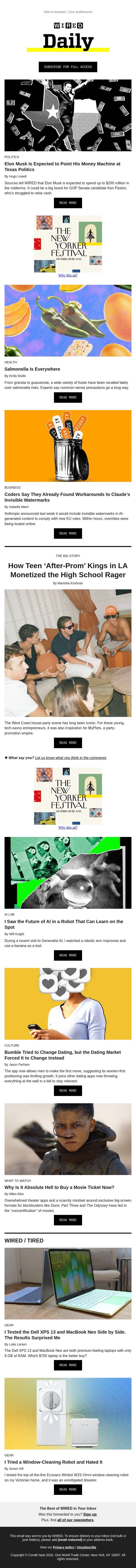 Musk’s money machine is coming for the midterms email from Wired screenshot