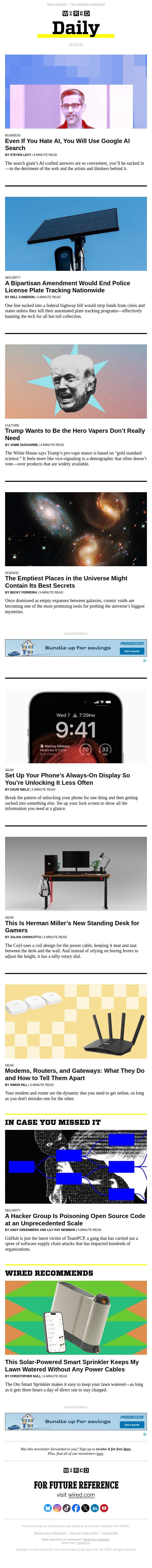 You'll probably start using Google AI Search—even if you hate AI email from Wired screenshot