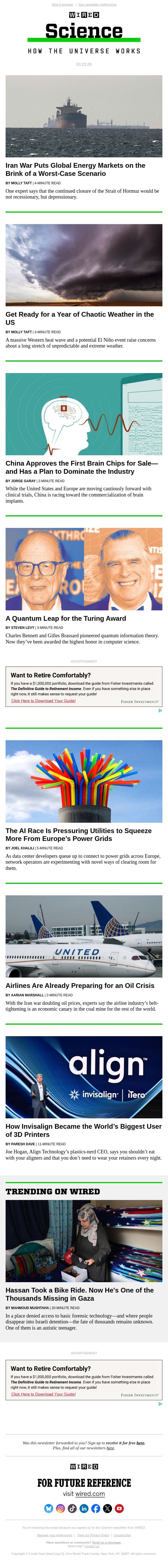 Global energy markets are on the brink of a worst-case scenario email from Wired screenshot