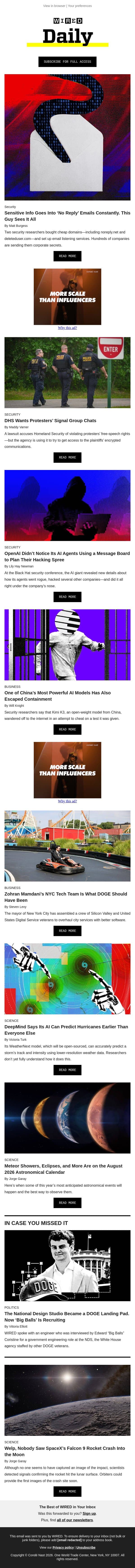 Companies keep accidentally emailing this guy private data email from Wired screenshot
