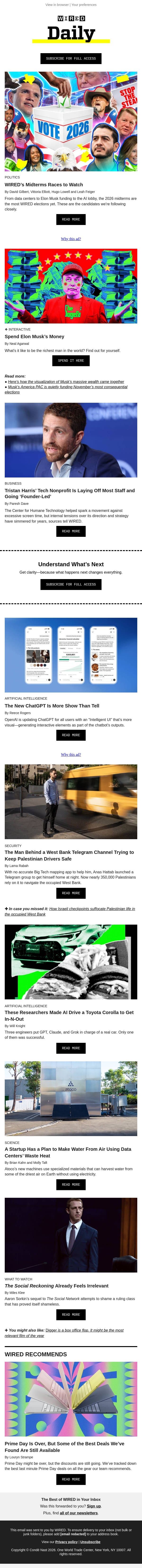 WIRED’s midterms races to watch email from Wired screenshot