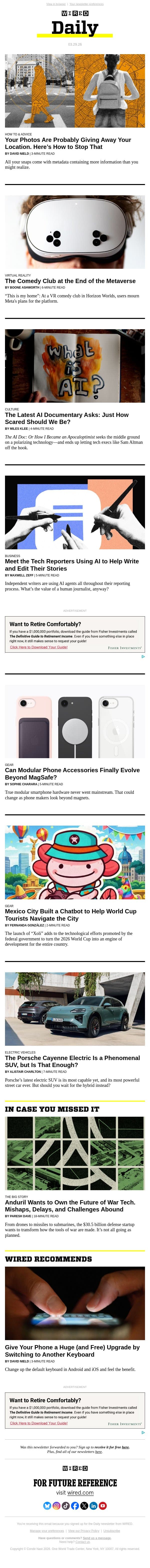 Your photos are probably giving away your location email from Wired screenshot