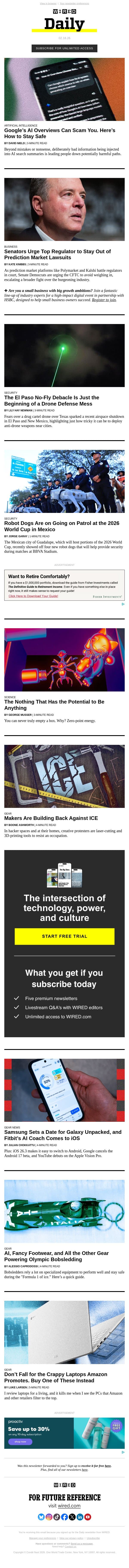 Google’s AI overviews can scam you—here’s how to stay safe email from Wired screenshot