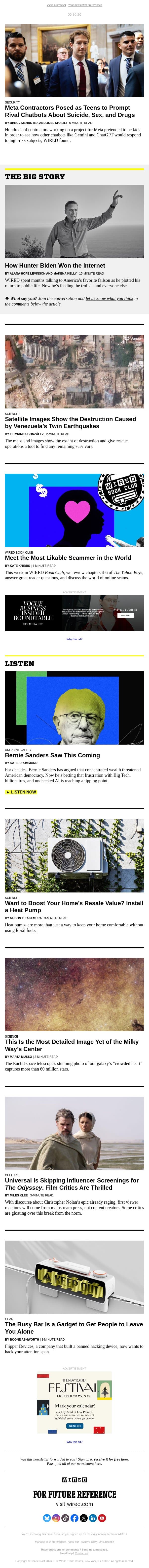 How Hunter Biden won the internet email from Wired screenshot